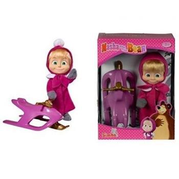 Masha y el Oso Muñeca Vinilo, Color Rosa/Morado