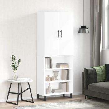 Armario alto blanco pulido de madera multicapa 69,5x34x180 cm con acabado brillo