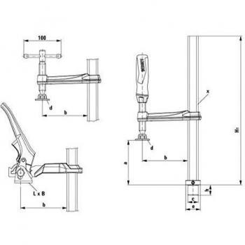 Bessey TW16-20-10K - Elemento de sujeción para mesas de soldadura Bessey TW16 200/100 K