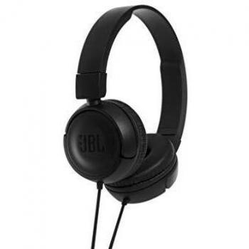 JBL T450 - Auriculares supraaurales con micrófono incluido y cable, control remoto de un solo botón, sonido Pure Bass, negro