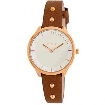 Furla Women's Quartz Watch R4251102523 (31mm) - Brown Leather and Pink Steel