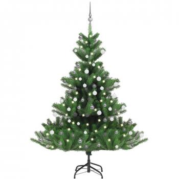 vidaXL Nordmann Fir Artificial Christmas Tree LED & Ball Set Green 180cm