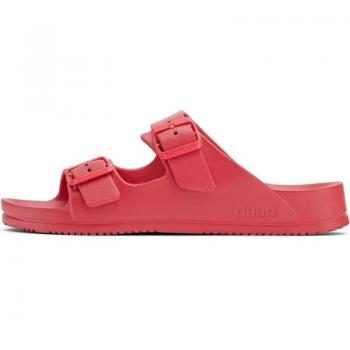 Sandalias abiertas de mujer monocolor con doble hebillas al tono Duuo