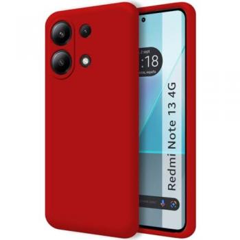 Funda Silicona Líquida Ultra Suave Roja para Xiaomi Redmi Note 13 4G