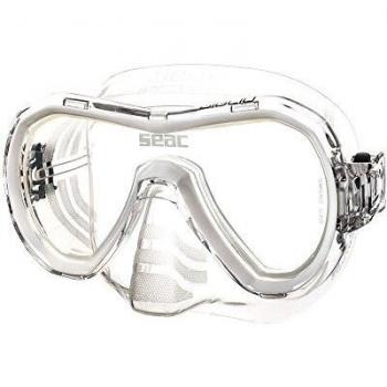 Seac Giglio, Máscara a lente única para Buceo y Snorkeling, Unisex Adultos, transparente/blanco, Regular