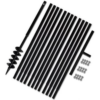 vidaXL Taladro de Tierra con Mango 100 mm con Tubo de Extensión 13 m Acero