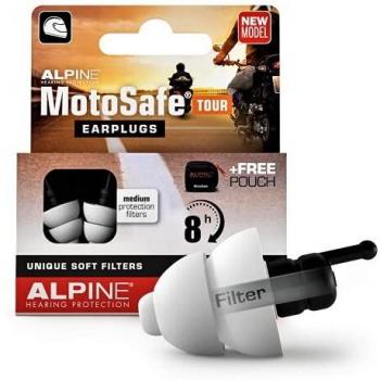 Alpine MotoSafe Tour Ear Plugs - Prevents Hearing Damage While Motorcycling - Traffic Still Audible - Comfortable Hypoallergenic Material - Reusable Earplugs