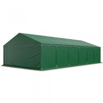 Carpa almacén Toolport 6x12 m PVC 750 N impermeable verde oscuro con base reforzada