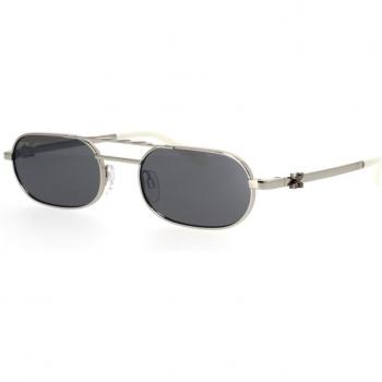 Off-White Oeri072 Baltimore Col. 7272 Silver Mirror Sunglasses Unisex Rotonda Argento, Gray, Size: 55 MM