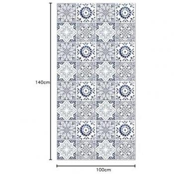Alfombra Vinílica Hidráulica Granada Azul 100x140 cm - Antideslizante e Ignífuga para Cocina y Salón