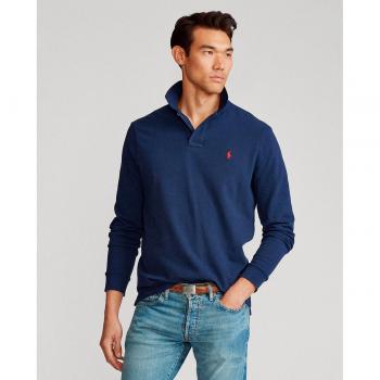 Polo Ralph Lauren Men's Regular Fit Cotton Polo Shirt - Custom Slim Fit Long Sleeve Navy