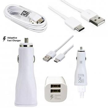 Dual 2 Puerto Color Blanco original Samsung Adaptive rápido en coche cargador con tipo C cable para Samsung Galaxy S8/S8 Plus/Galaxy A3 