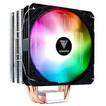 Cooler de Aire Gamdias Boreas E1-410, 120mm, RGB, Compatible con Intel y AMD, 4 Tubos de Calor de Cobre