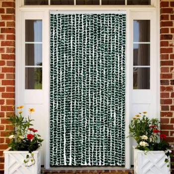 Cortina mosquitera chenilla verde y blanco 90x220 cm vidaXL