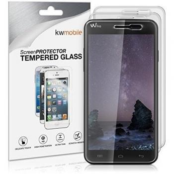 3x kwmobile Protector de pantalla templado MATE y ANTIREFLECTANTE con efecto antihuellas para Wiko Lenny - Calidad superior