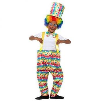 Smiffys Boys Clown Costume Disfraz de Payaso para niños, Multicolor, L-Age 10-12 Years