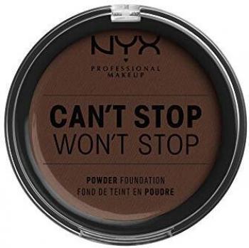 NYX Professional Makeup Polvos de sol Can't Stop Won't Stop Full Coverage Powder Foundation, Acabado mate, Control de brillos, Larga duración, Fórmula vegana, Tono: Deep Espresso
