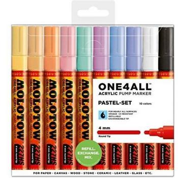 Marcadores Molotow ONE4ALL 227HS Pastel Recargables 4mm - Set de 10