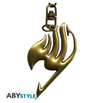 Llavero Emblema Fairy Tail en Metal Cromado Dorado 3D