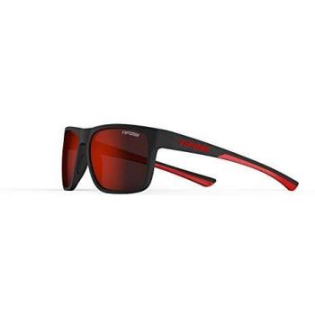 Tifosi Swick Single Lens Sunglasses Crimson/Black - Size: one size - male, Satin Black / Crimson / Smoke Red Lens