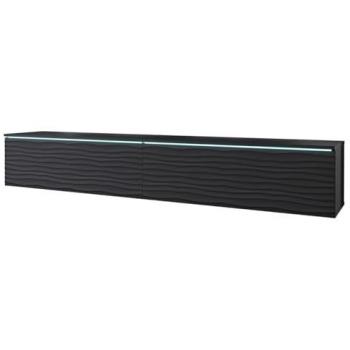 Mesa de TV Sarasota 164 LED, Grafito y Negro, 180 x 30 x 33 cm