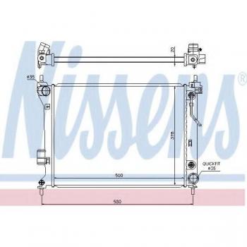 Radiador de refrigeración del motor NISSENS 67548