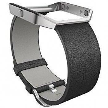 Fitbit FB159LBBKS BLAZE Leather Accessory Band + Frame - Black/ Small