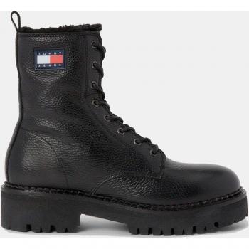Tommy Hilfiger Women's Lace-up Urban Boots - Black - Size 7 US High-Quality Leather