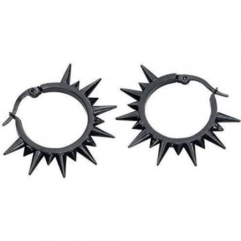 Wildcat Spiked Black Unisex Pendiente Negro, Acero Inoxidable,