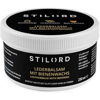STILORD Bálsamo de Cuero con Cera de Abejas Reparador de Piel Protección e Impregnación Grasa Transparente, tamaño:250 ml