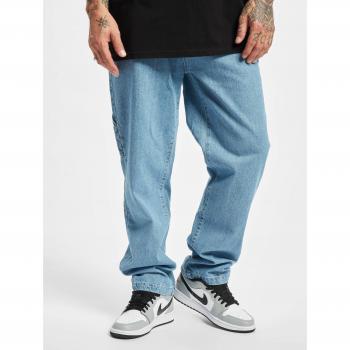 Southpole Men's Retro Mid Blue Embroidery Denim Jeans