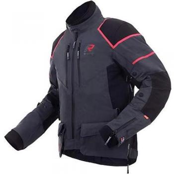Rukka Exegal Gore-Tex Chaqueta textil para motocicleta, gris/rojo, 50