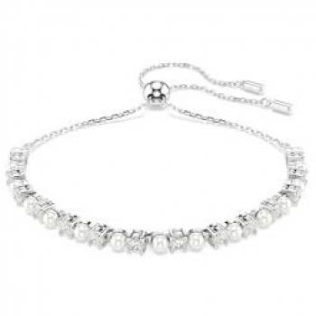 Swarovski Matrix Rhodium-Plated Women's Bracelet with Crystal Pearls and Zirconia 5689633