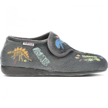 Pantuflas Vulladi 4241 DINO Gris - Calzado de casa para Niña y Niño, Comodidad y Estilo en Casa