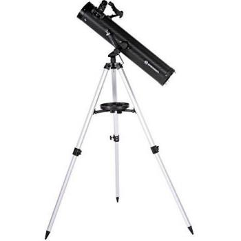 Bresser Venus 76/700 AZ - Telescopio reflector con Adaptador de Cámara de Smartphone, Carbono