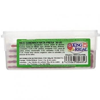 King Regal  Maxi Sandwich Nata Fresa - estuche 30 unidades