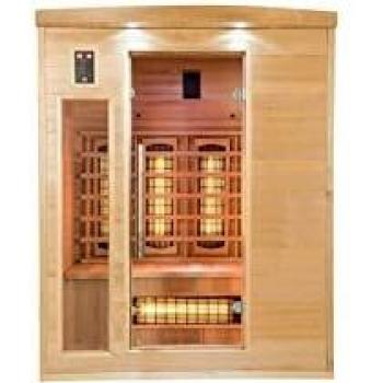 Sauna Infrarrojos Apollon Quartz para 3 Plazas - Madera de Abeto con Cromoterapia - 153 x 128 x 190 cm