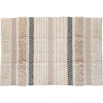 Alfombra de algodón Boho 180x120x1 cm beige