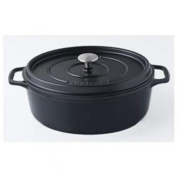 Cocotte Ovalada de Hierro Fundido Esmaltado 27 cm Negra - Compatible con Inducción