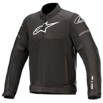 Alpinestars Chaqueta T-SPS Air Negra - Chaqueta textil de motocicleta para hombre, diseño ligero y ventilado, material resistente a la abrasión, protecciones en hombros y codos, compatible con sistema de protección de
