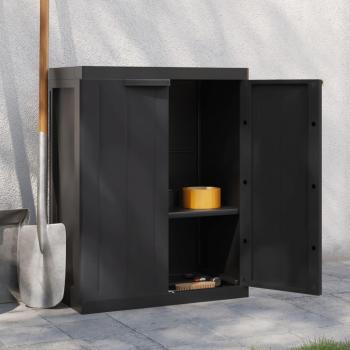 vidaXL Black Outdoor Storage Cabinet 25.6x14.6x33.5 in PP