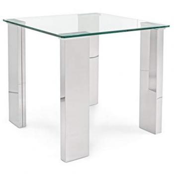 Mesa de centro New Arley 55x55 cm con patas de MDF revestidas en acero y altura de 51 cm