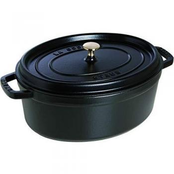 STAUB Cacerola/Cocotte de Hierro Fundido Ovalada, 33 cm de Diámetro, 6,7 L, Negro