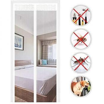 EXTSUD Mosquitera Puertas Cortina Mosquitera Magnética para Puertas Protección contra Insectos para Puerta de Balcón Sala de Estar Puerta de Patio, Blanco