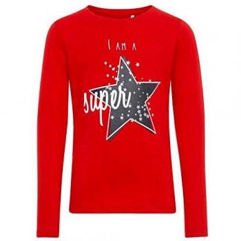 NAME IT Camiseta Manga Larga NIÑA FIOLA - 158-164, True Red