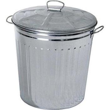 Bidón Zincado de 62 Litros con Tapa Inoxidable para Jardín