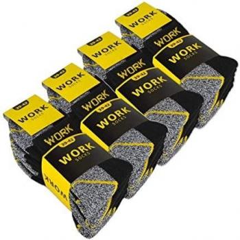 sockenkauf24 10 o 20 Pares Calcetines de Trabajo Cortos Hombre Reforzados Algodón WORK