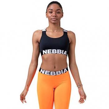 Top Deportivo Nebbia Power Your Hero Iconic Sports 535, color negro y blanco, talla S, para mujer