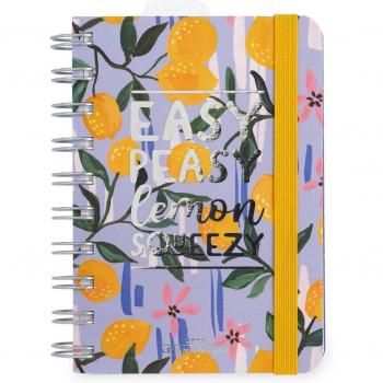 Agenda 2024 con diseño de limones, 12 meses, vista diaria y encuadernación en espiral Legami multilingüe
