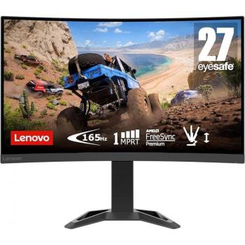 Lenovo G27c-30 27 LED FullHD 165Hz FreeSync Premium Curvo Monitor Gaming con EyeSafe, FHD VA Panel, 1ms MPRT, HDMI+DP, Incluye Cable DP, HDR Dec